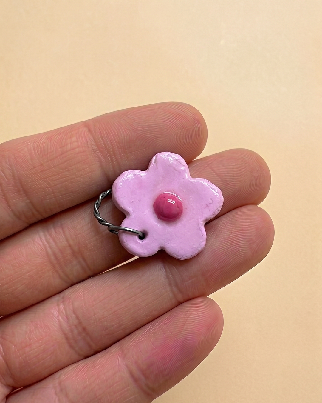 Clay Charm | Pink Flower