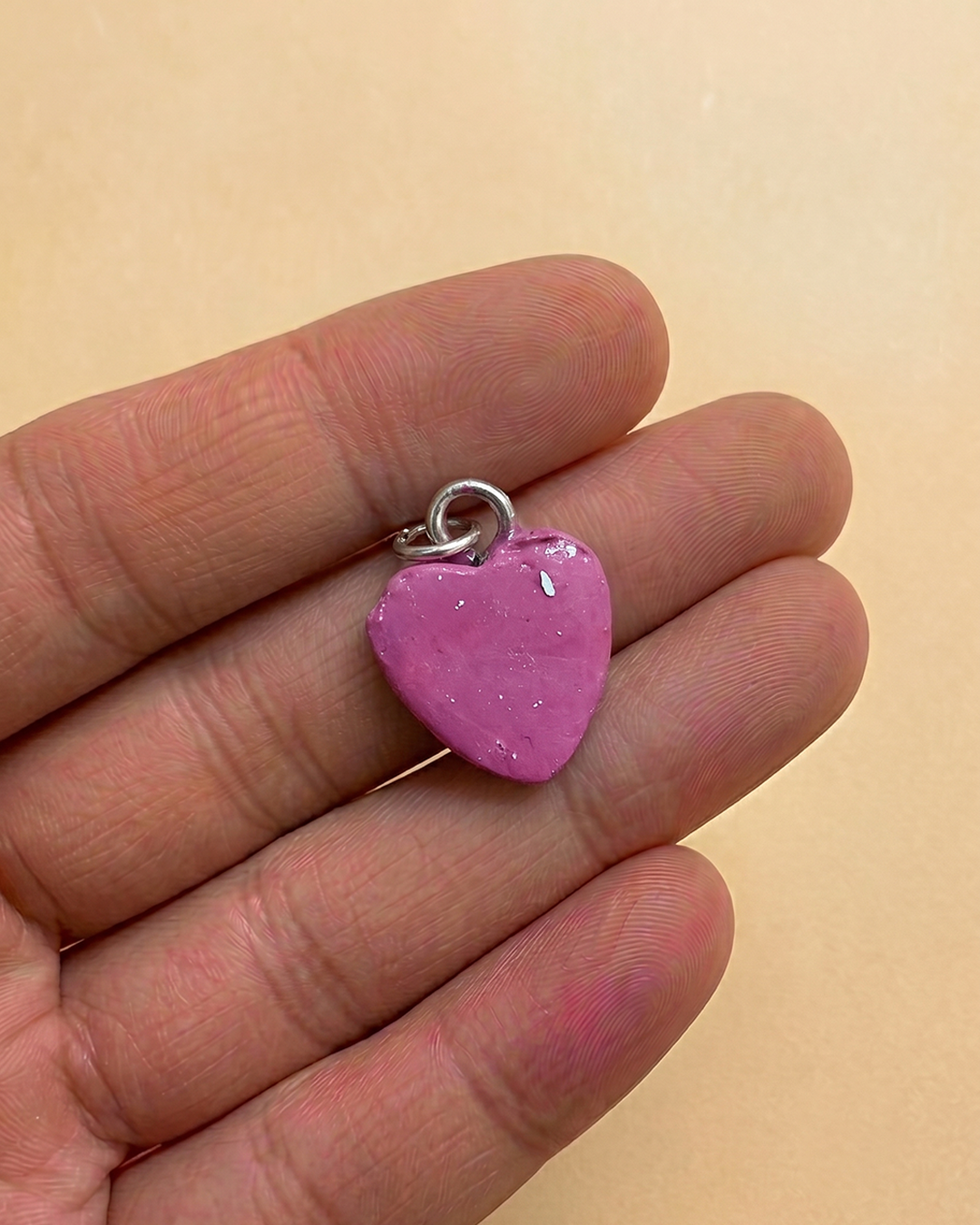 Clay Charm | Pink Heart