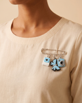 Safety Pin Brooch | Blue Butterfly