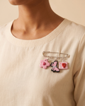 Safety Pin Brooch | Pink Butterfly